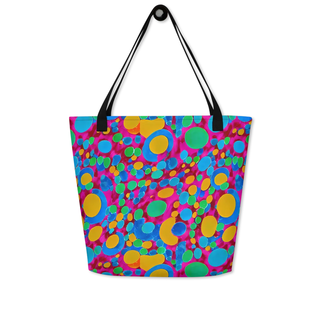 Chromatic Pebble Rush on Large Tote Bag W/ Pocket — Front