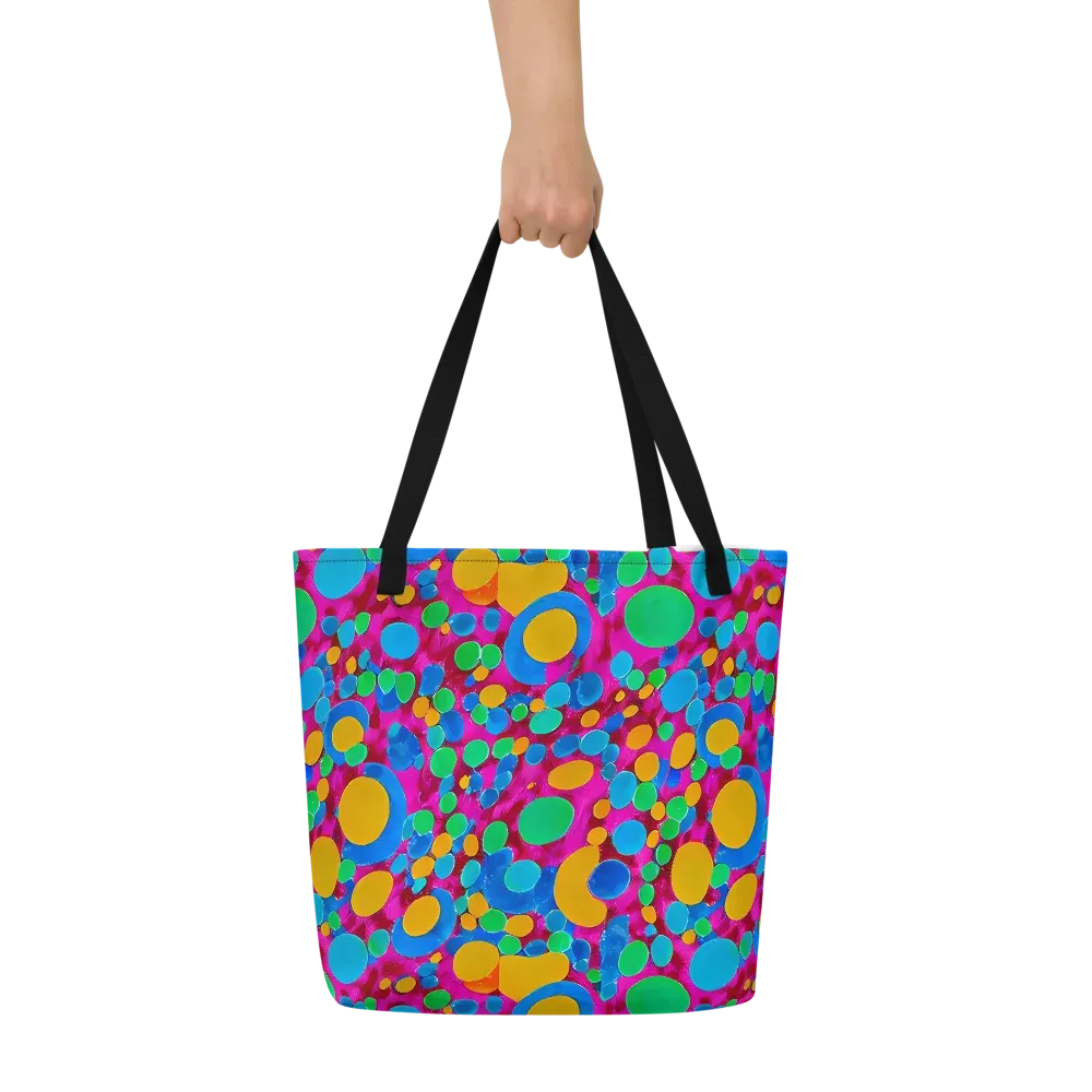 Chromatic Pebble Rush on Large Tote Bag W/ Pocket — Front