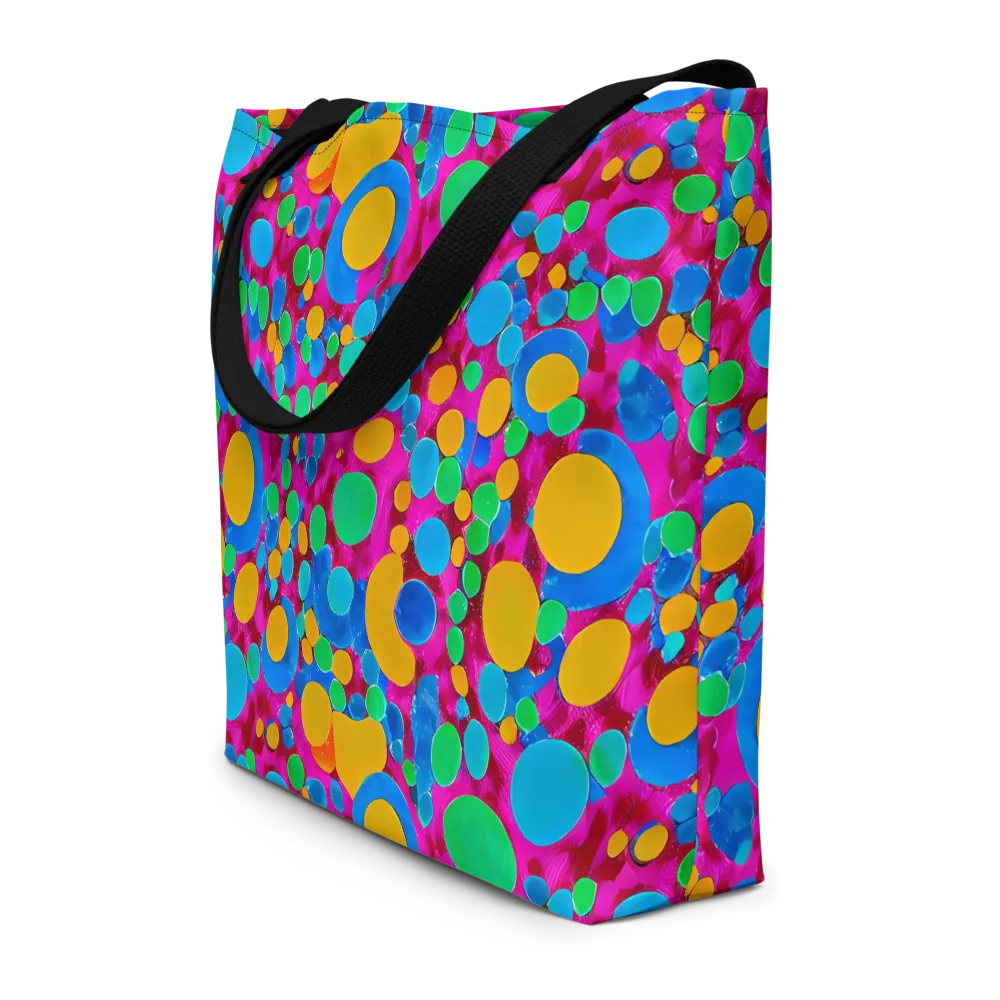Chromatic Pebble Rush on Large Tote Bag W/ Pocket — Front