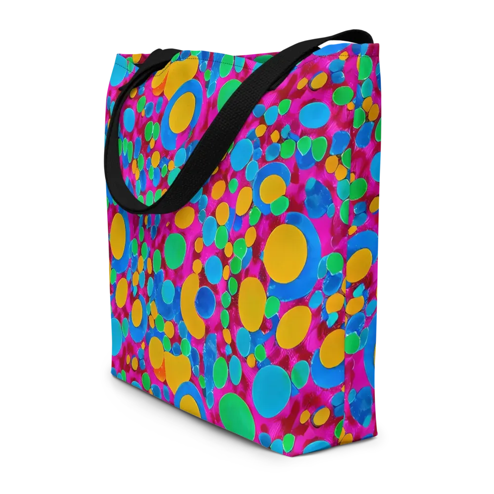Chromatic Pebble Rush on Large Tote Bag W/ Pocket — Front