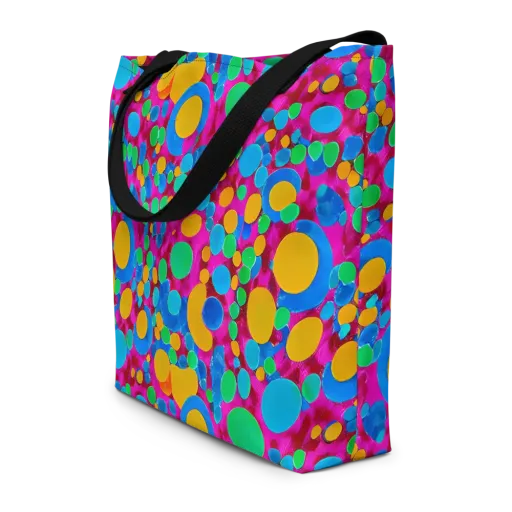 Chromatic Pebble Rush on a Large Tote Bag W/ Pocket