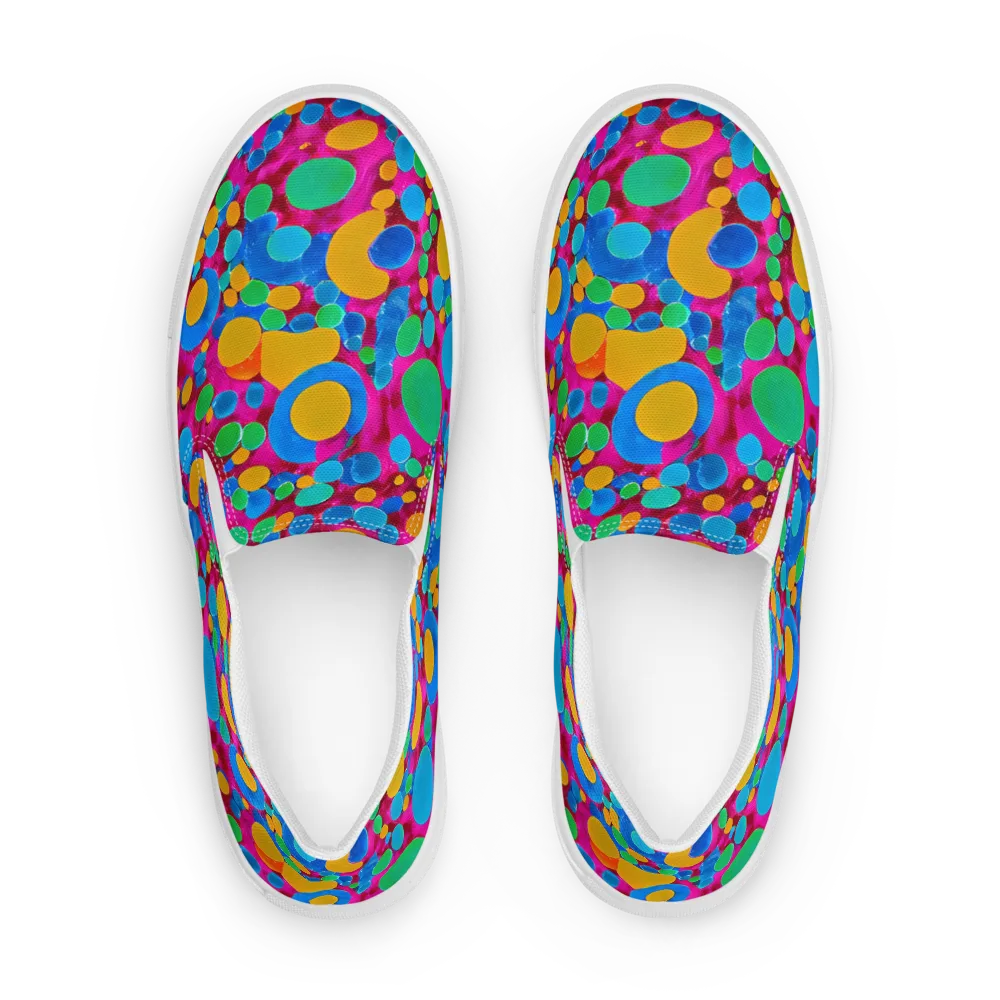 Chromatic Pebble Rush on Women's Slip-On Canvas Shoes — Front