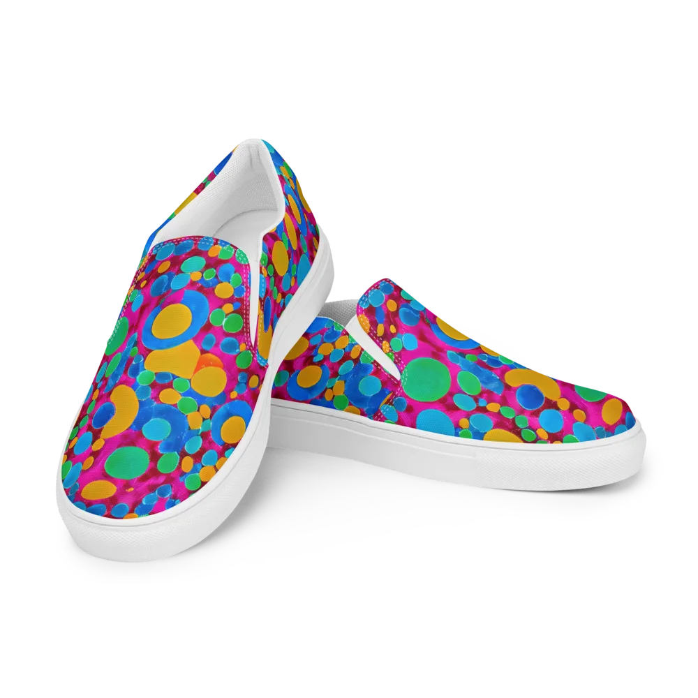Chromatic Pebble Rush on Women's Slip-On Canvas Shoes — Left Front