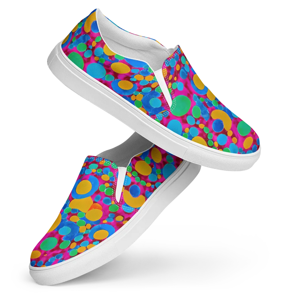 Chromatic Pebble Rush on Women's Slip-On Canvas Shoes — Front