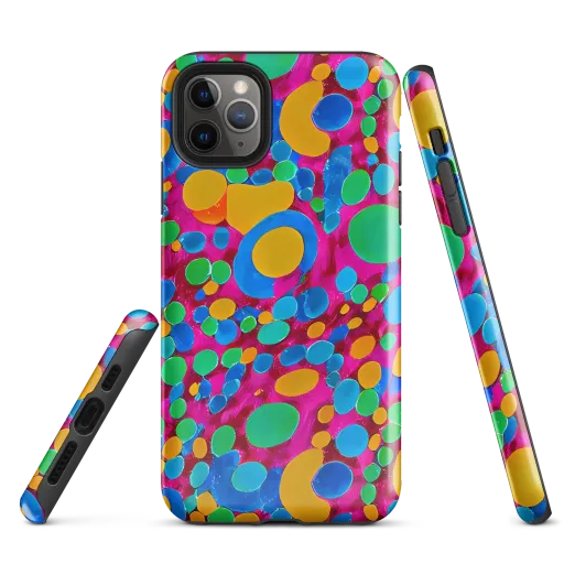 Chromatic Pebble Rush on a Tough Case for iPhone®