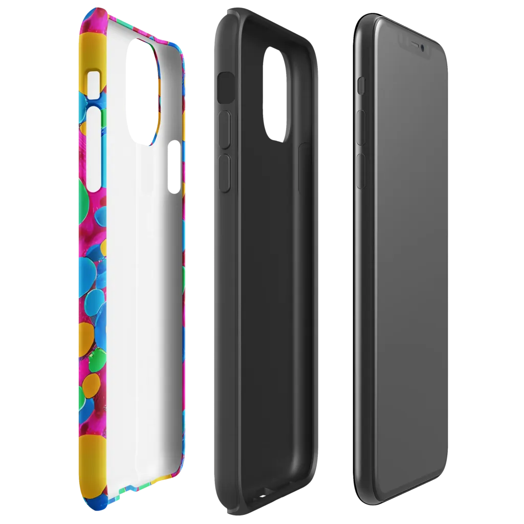 Chromatic Pebble Rush on Tough Case for iPhone® — Right