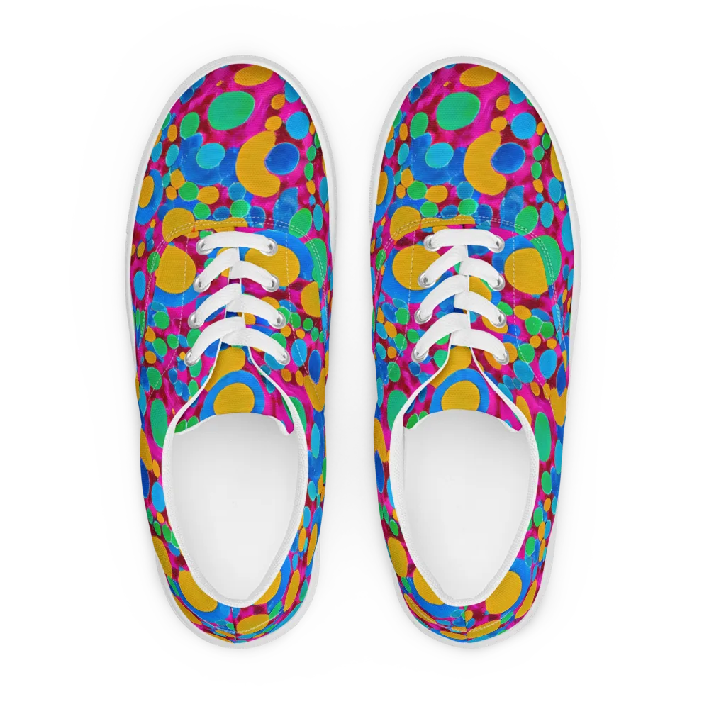 Chromatic Pebble Rush on Men's Lace-Up Canvas Shoes — Front