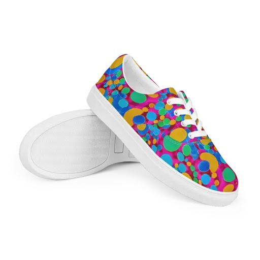 Chromatic Pebble Rush on a Men's Lace-Up Canvas Shoes
