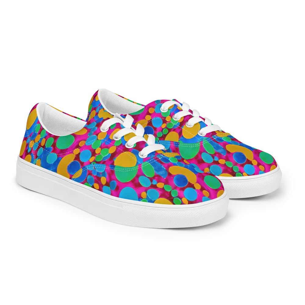 Chromatic Pebble Rush on Men's Lace-Up Canvas Shoes — Right Front