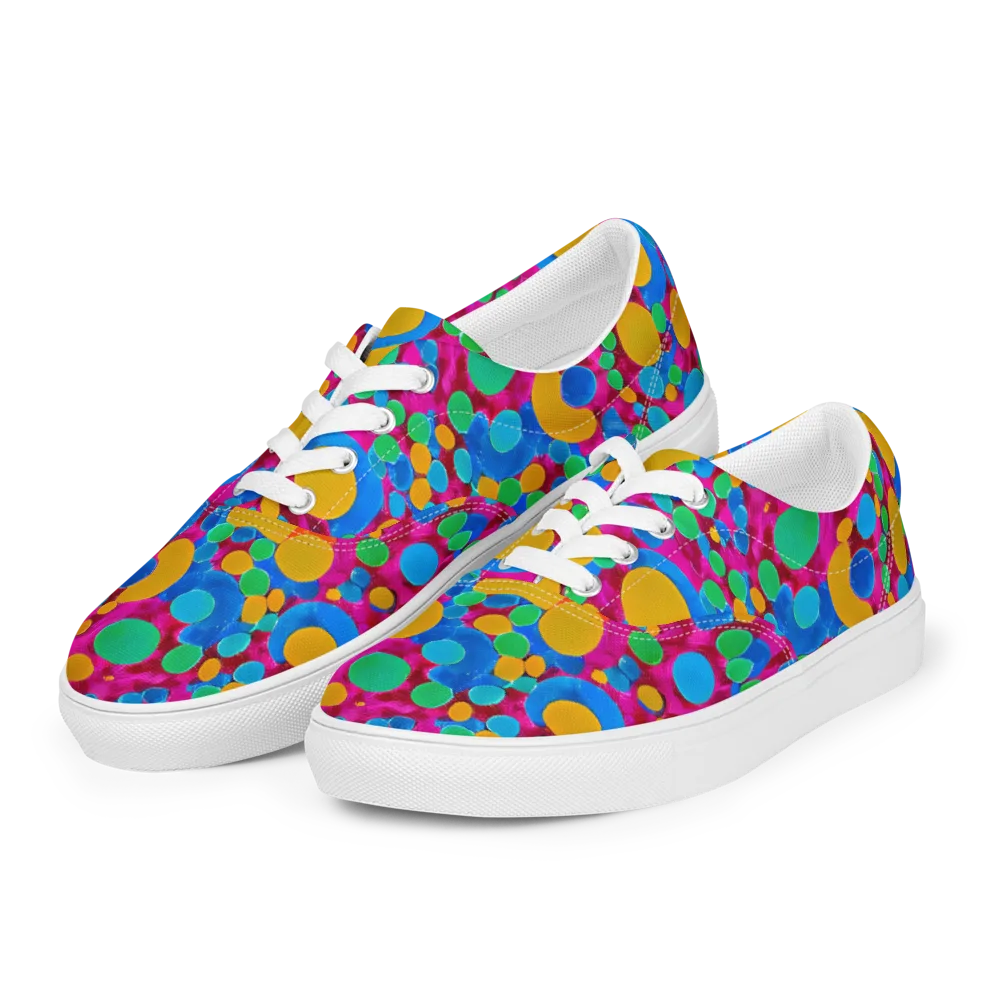 Chromatic Pebble Rush on Men's Lace-Up Canvas Shoes — Left Front