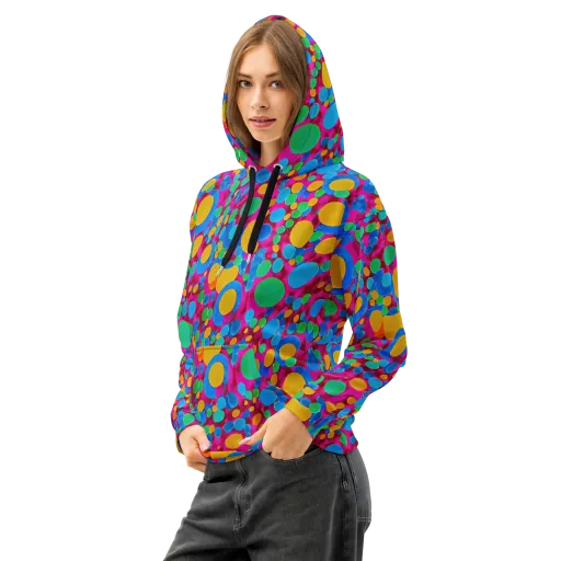 Chromatic Pebble Rush on a Cotton Hoodie