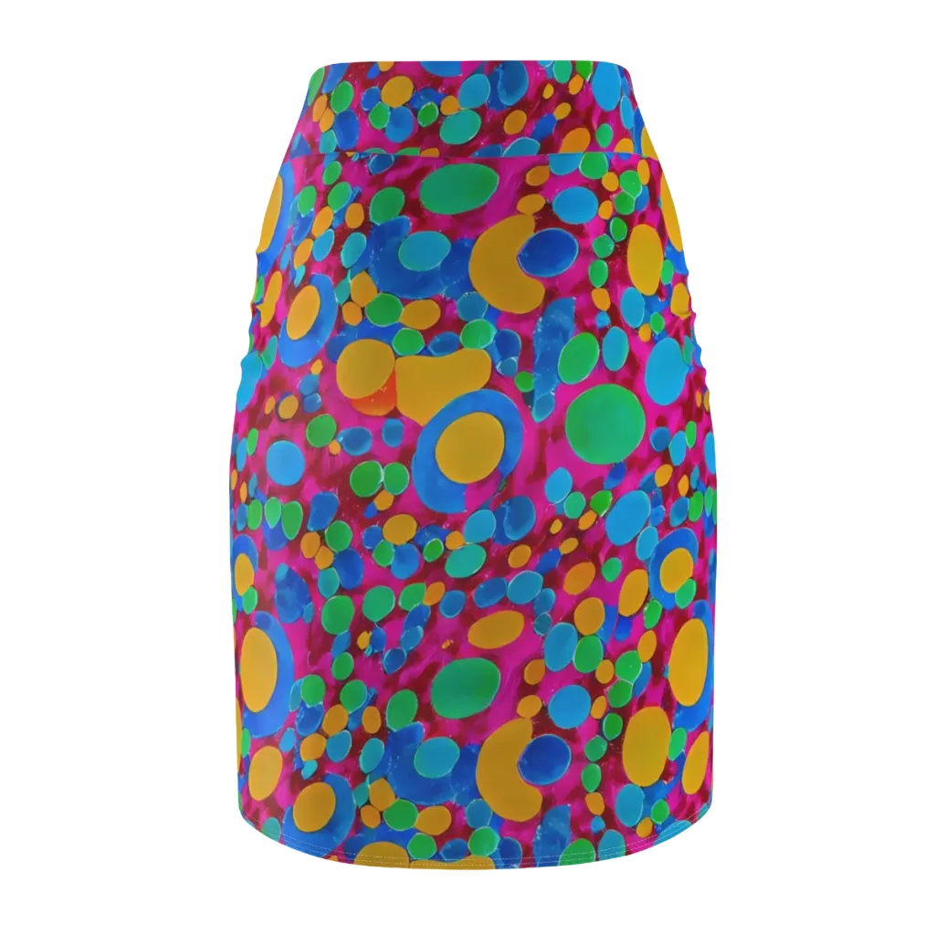 Chromatic Pebble Rush on Pencil Skirt — Back
