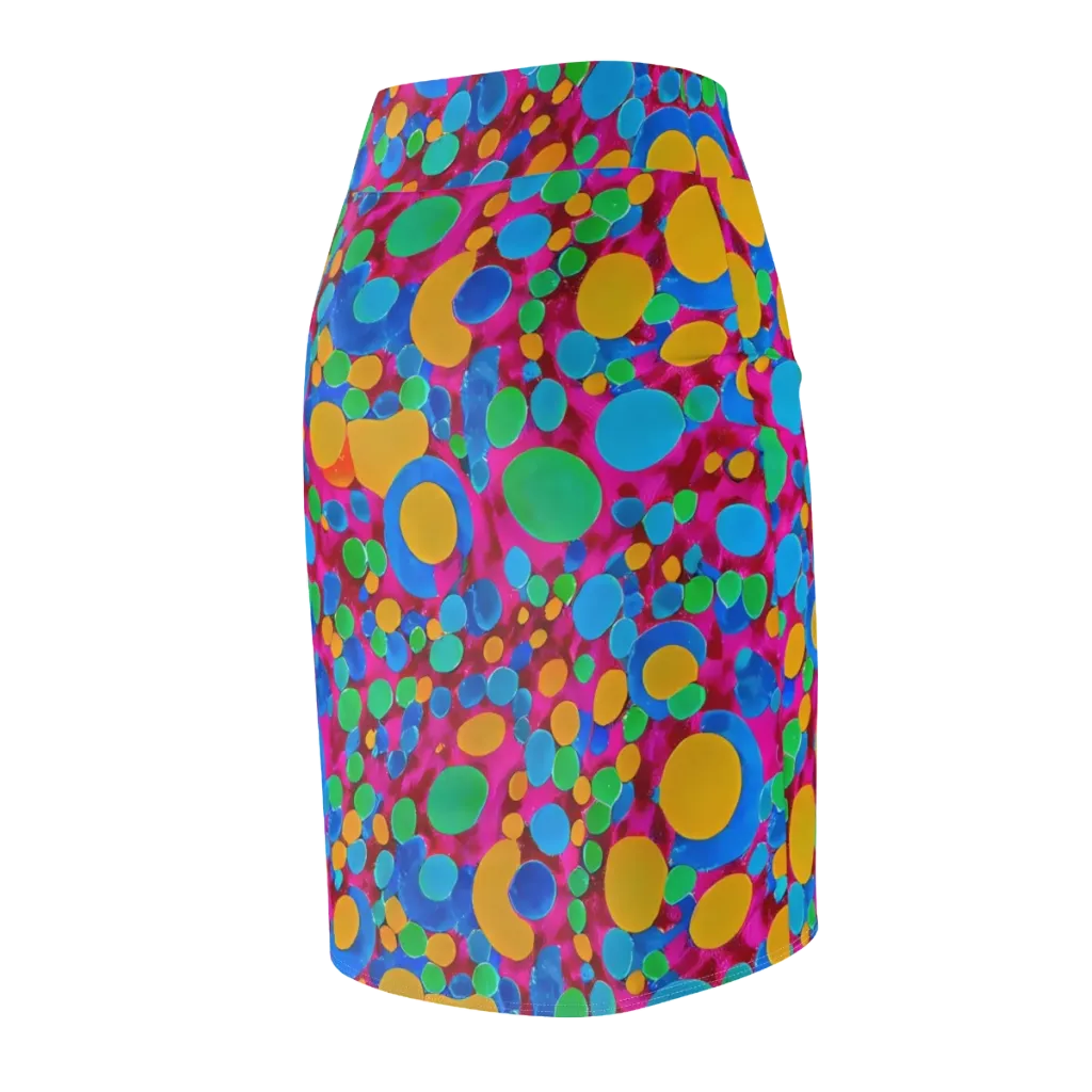 Chromatic Pebble Rush on Pencil Skirt — Back Side
