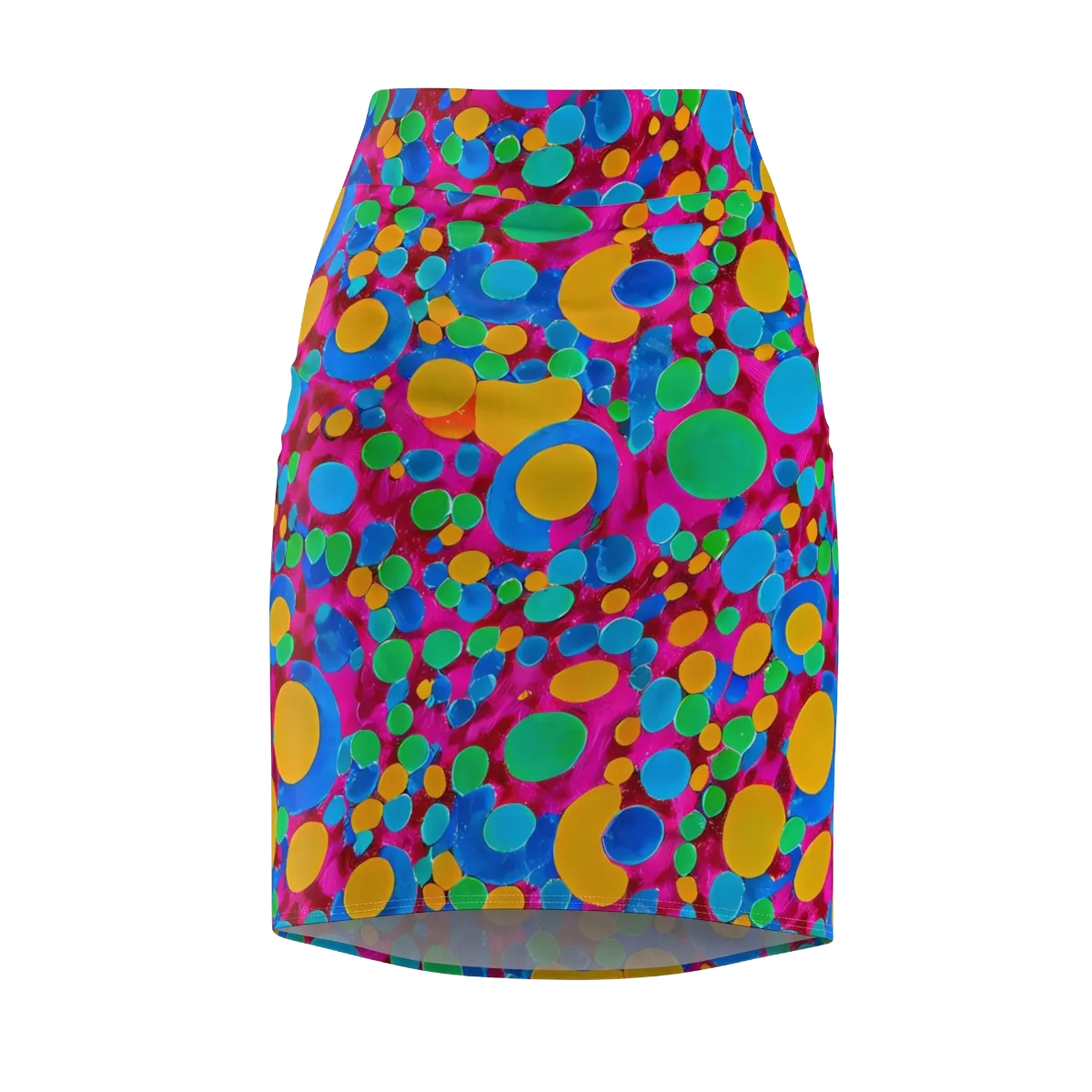 Chromatic Pebble Rush on Pencil Skirt — Front