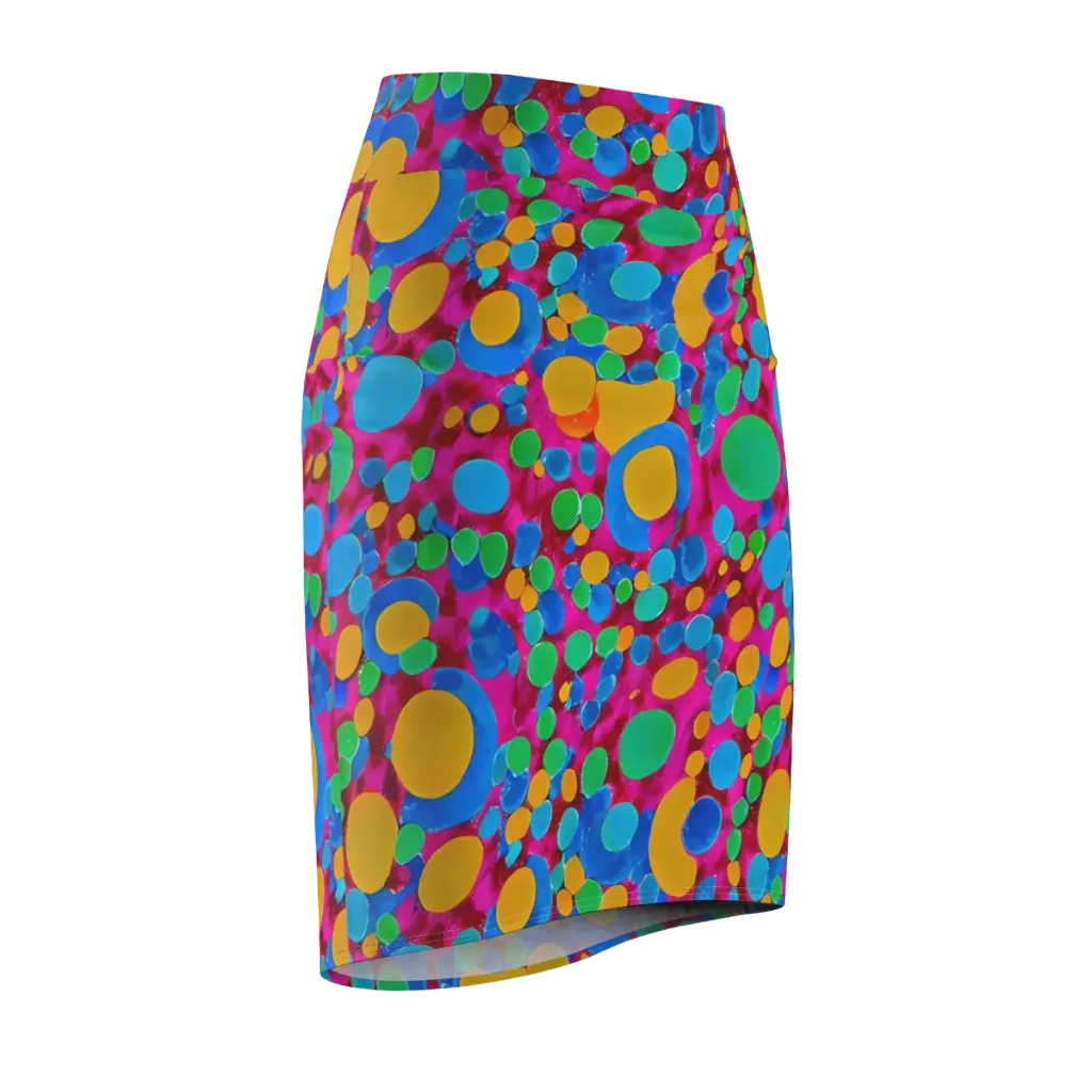 Chromatic Pebble Rush on Pencil Skirt — Front Side