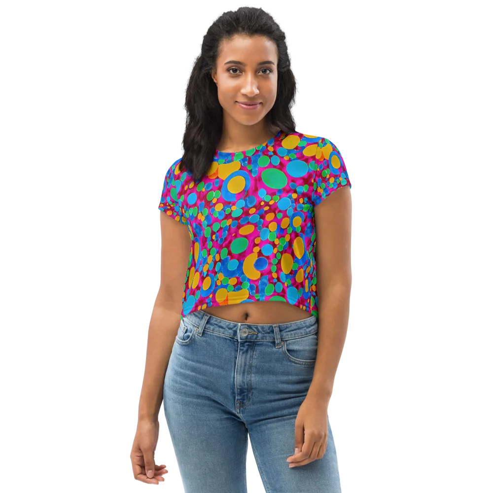 Chromatic Pebble Rush on Crop Tee — Front