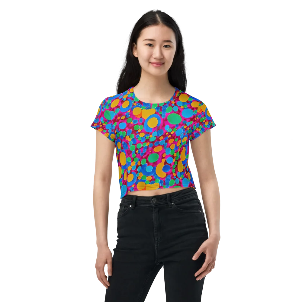 Chromatic Pebble Rush on Crop Tee — Front