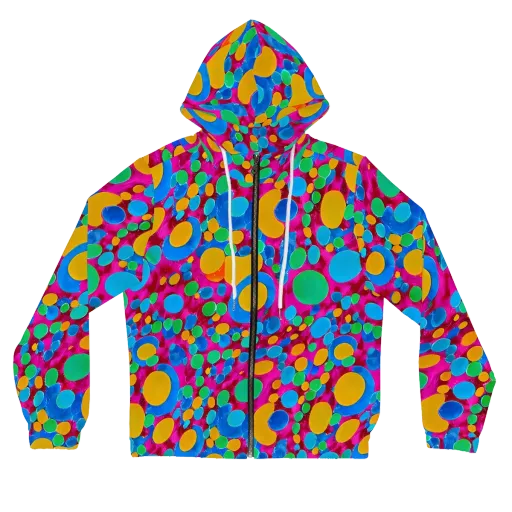 Chromatic Pebble Rush on a Women's Full-Zip Hoodie