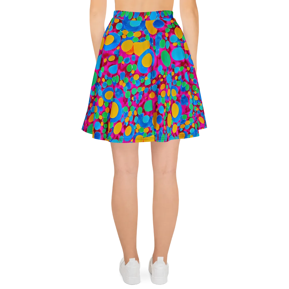 Chromatic Pebble Rush on Skater Skirt — Back