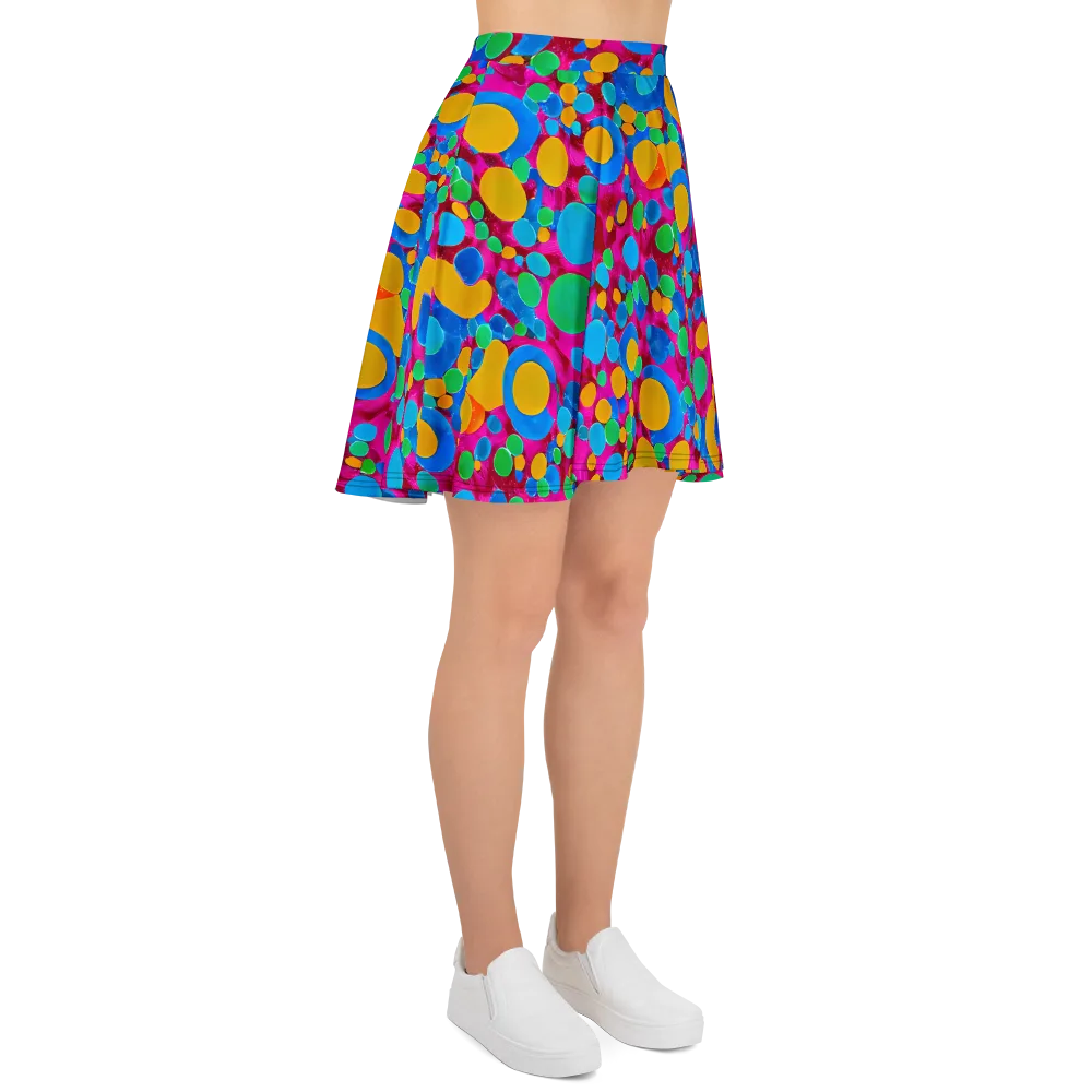 Chromatic Pebble Rush on Skater Skirt — Right