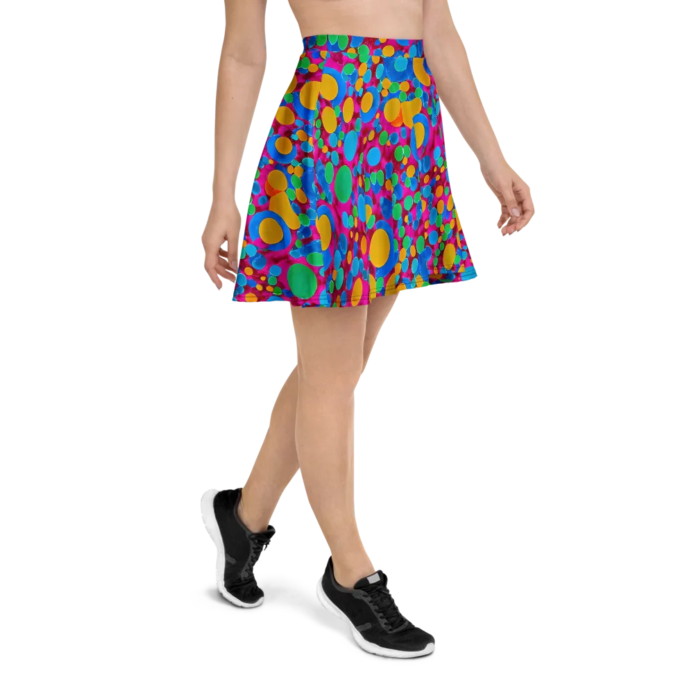 Chromatic Pebble Rush on Skater Skirt — Right