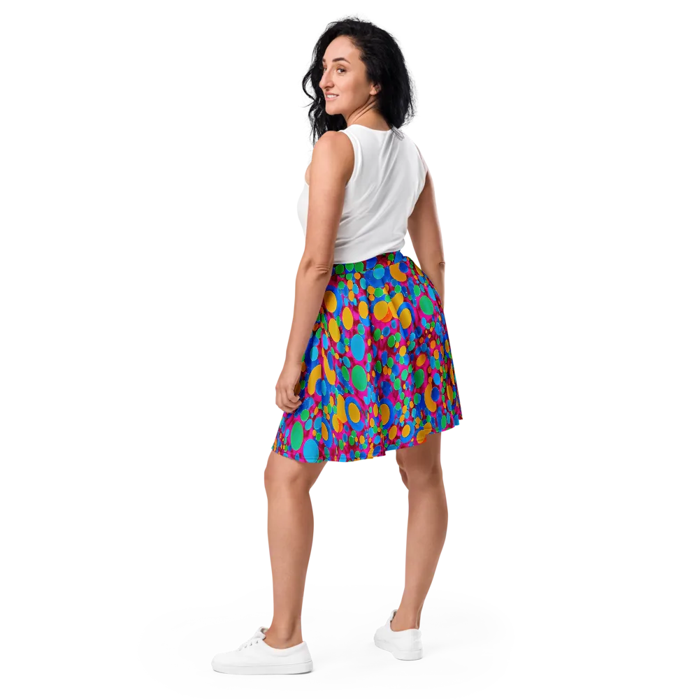 Chromatic Pebble Rush on Skater Skirt — Back
