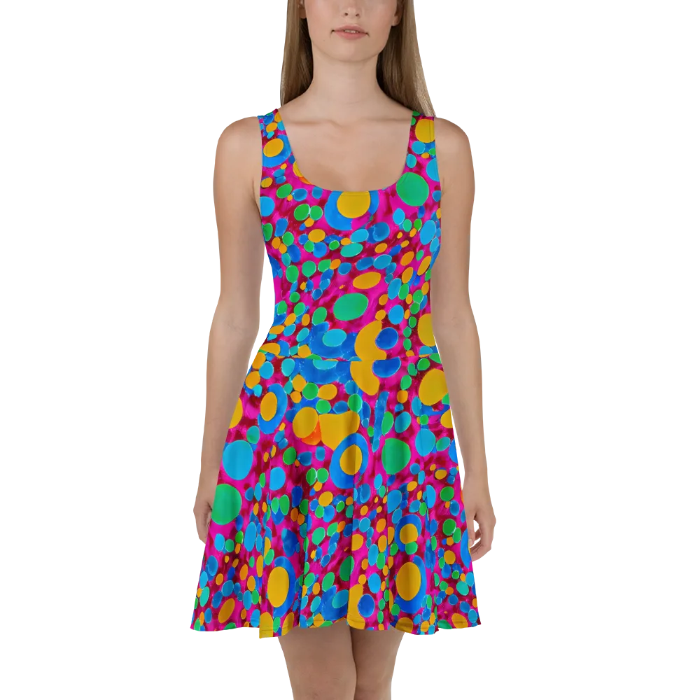 Chromatic Pebble Rush on Skater Dress — Front