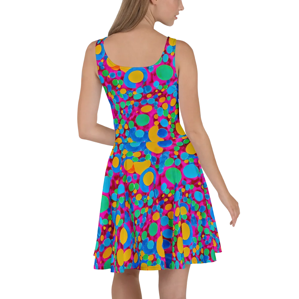 Chromatic Pebble Rush on Skater Dress — Back