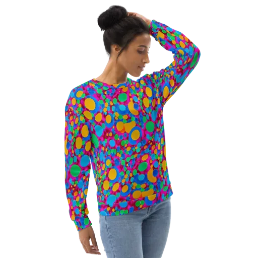 Chromatic Pebble Rush on a Sweatshirt