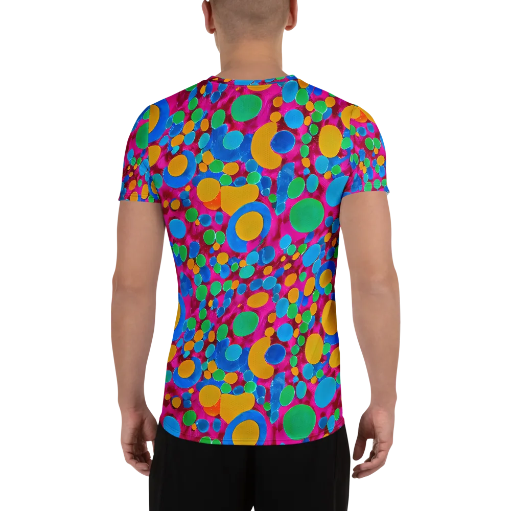 Chromatic Pebble Rush on Men's Athletic T-Shirt — Back
