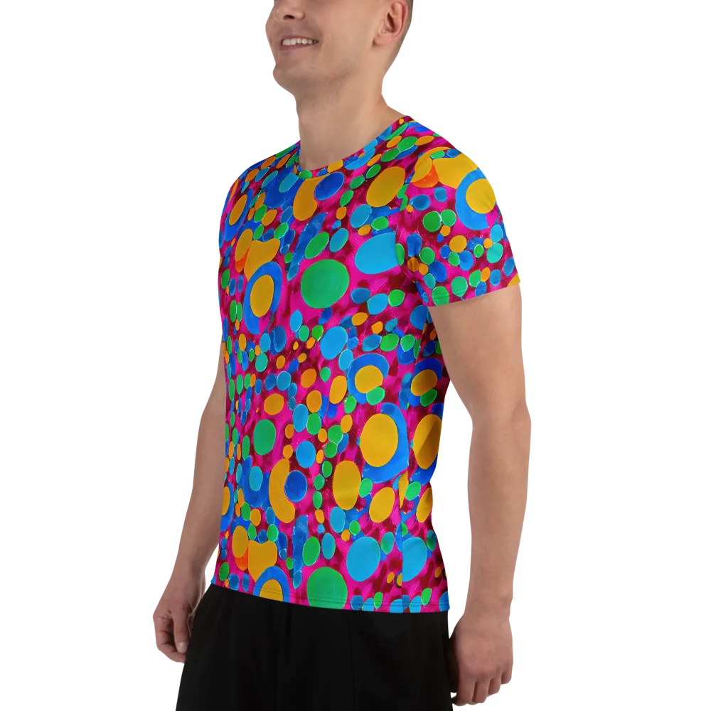 Chromatic Pebble Rush on Men's Athletic T-Shirt — Left