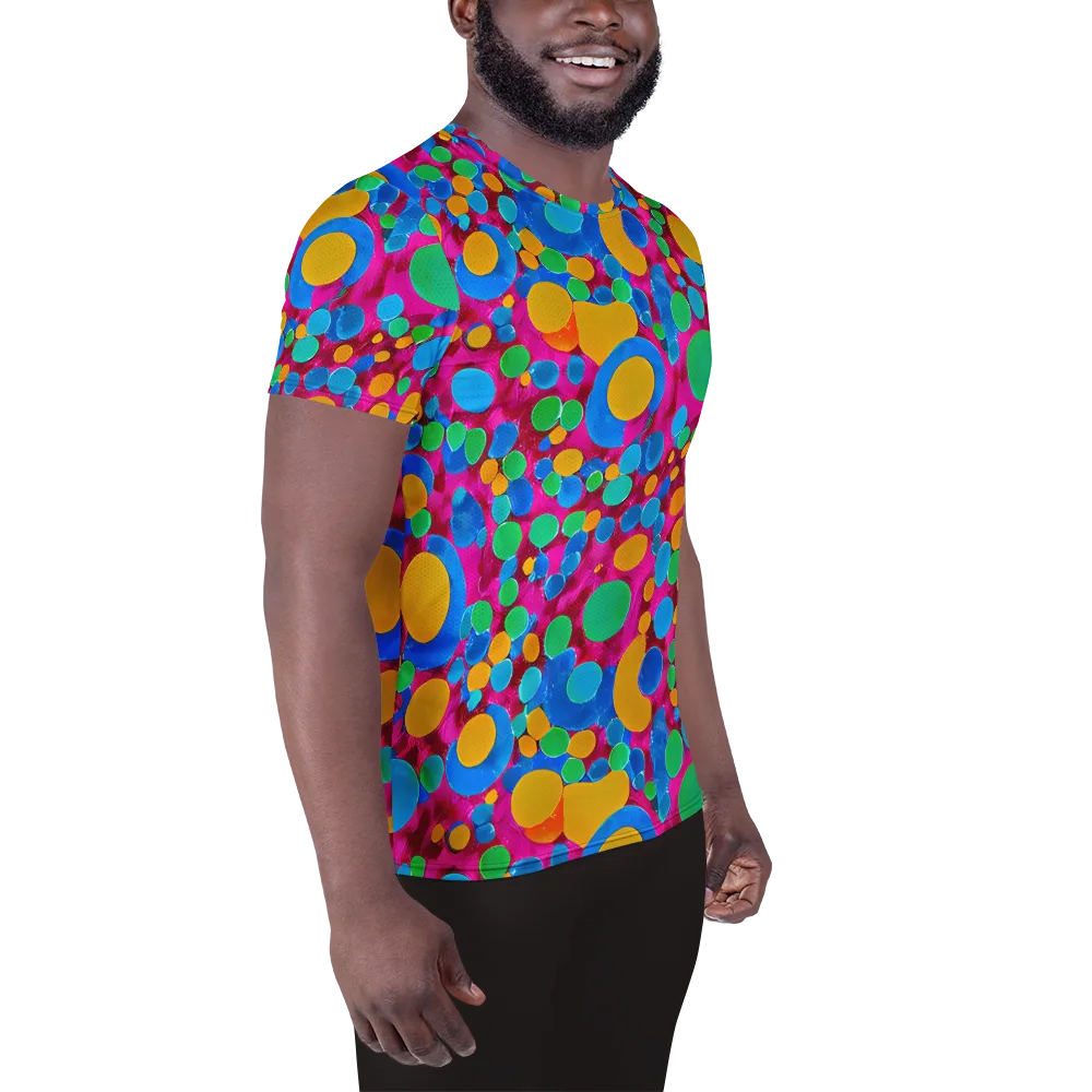Chromatic Pebble Rush on Men's Athletic T-Shirt — Right