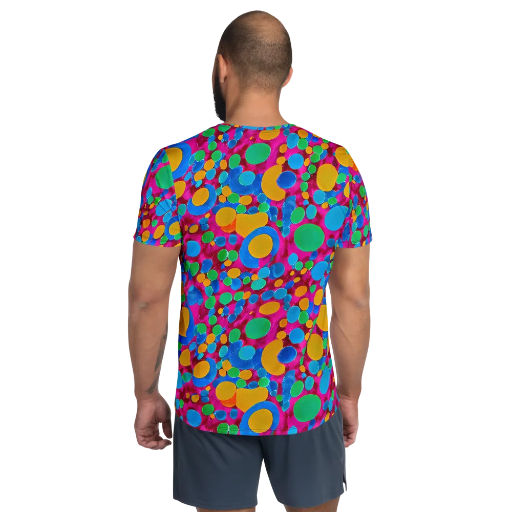 Chromatic Pebble Rush on Men's Athletic T-Shirt — Back
