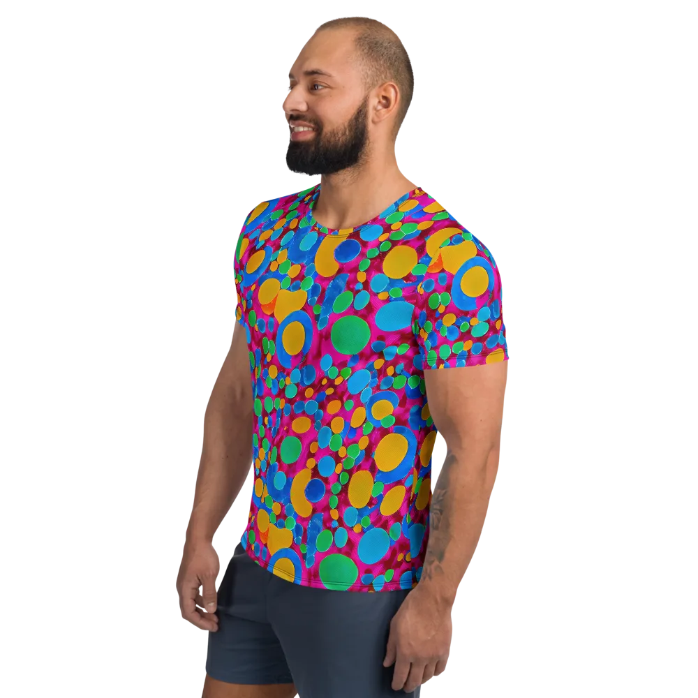 Chromatic Pebble Rush on Men's Athletic T-Shirt — Left