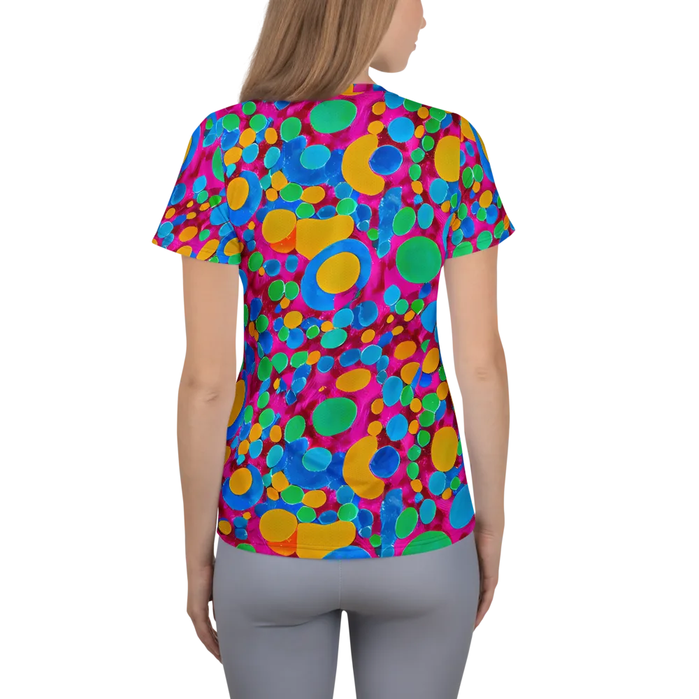 Chromatic Pebble Rush on Women's Athletic T-Shirt — Back