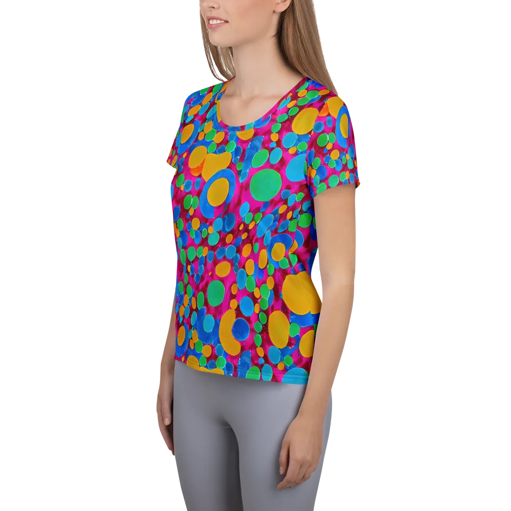 Chromatic Pebble Rush on Women's Athletic T-Shirt — Left