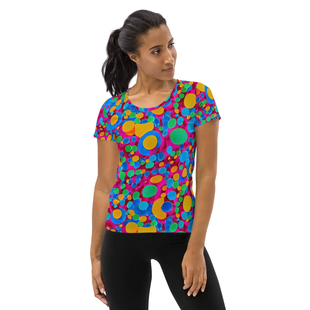 Chromatic Pebble Rush on Women's Athletic T-Shirt — Front