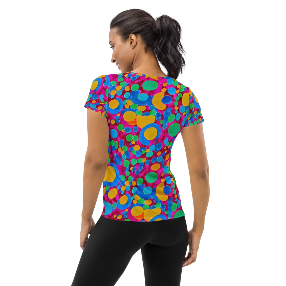 Chromatic Pebble Rush on Women's Athletic T-Shirt — Back