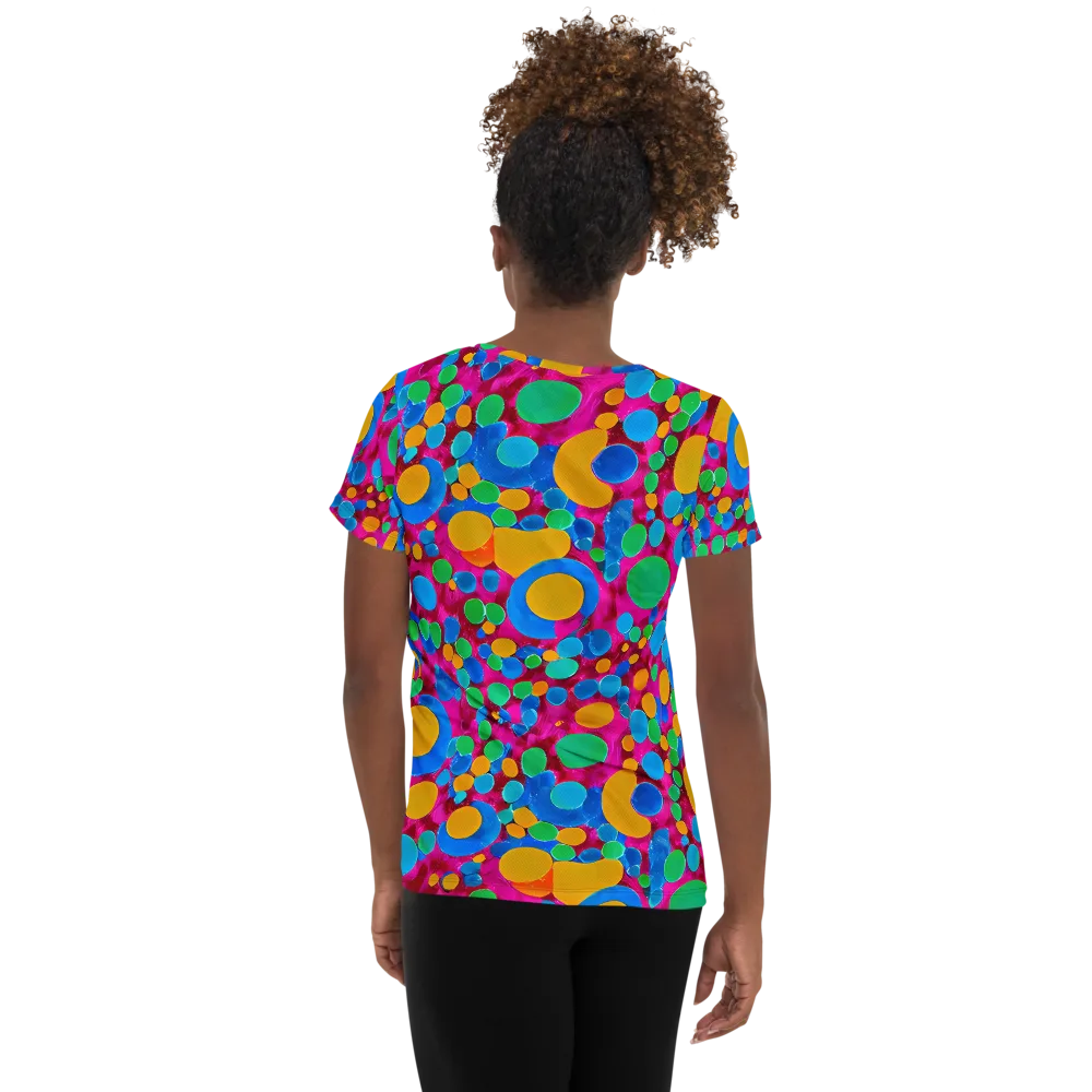 Chromatic Pebble Rush on Women's Athletic T-Shirt — Back