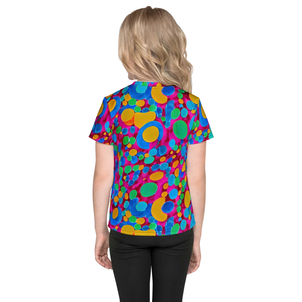 Chromatic Pebble Rush on Kids Crew Neck T-Shirt — Back