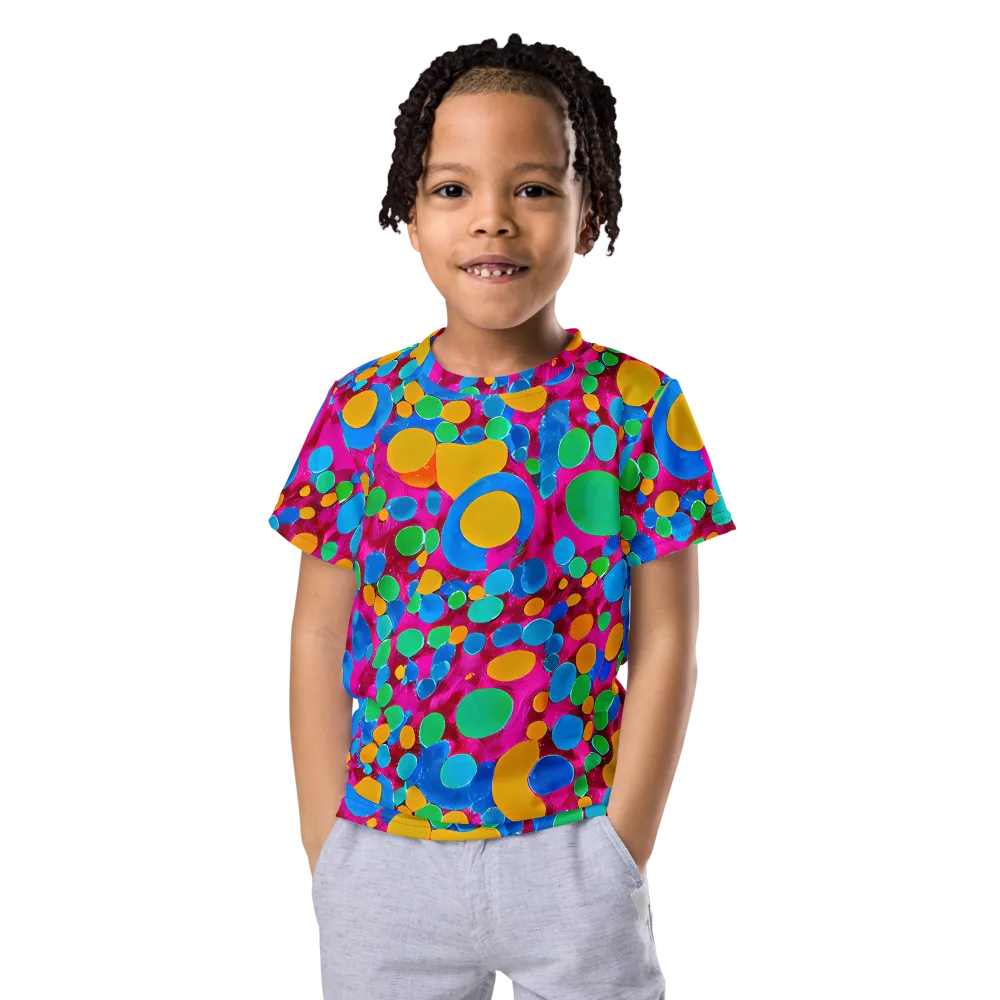 Chromatic Pebble Rush on Kids Crew Neck T-Shirt — Front