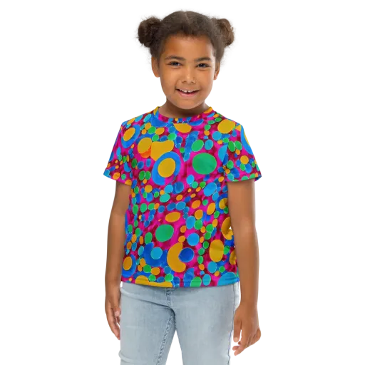 Chromatic Pebble Rush on a Kids Crew Neck T-Shirt