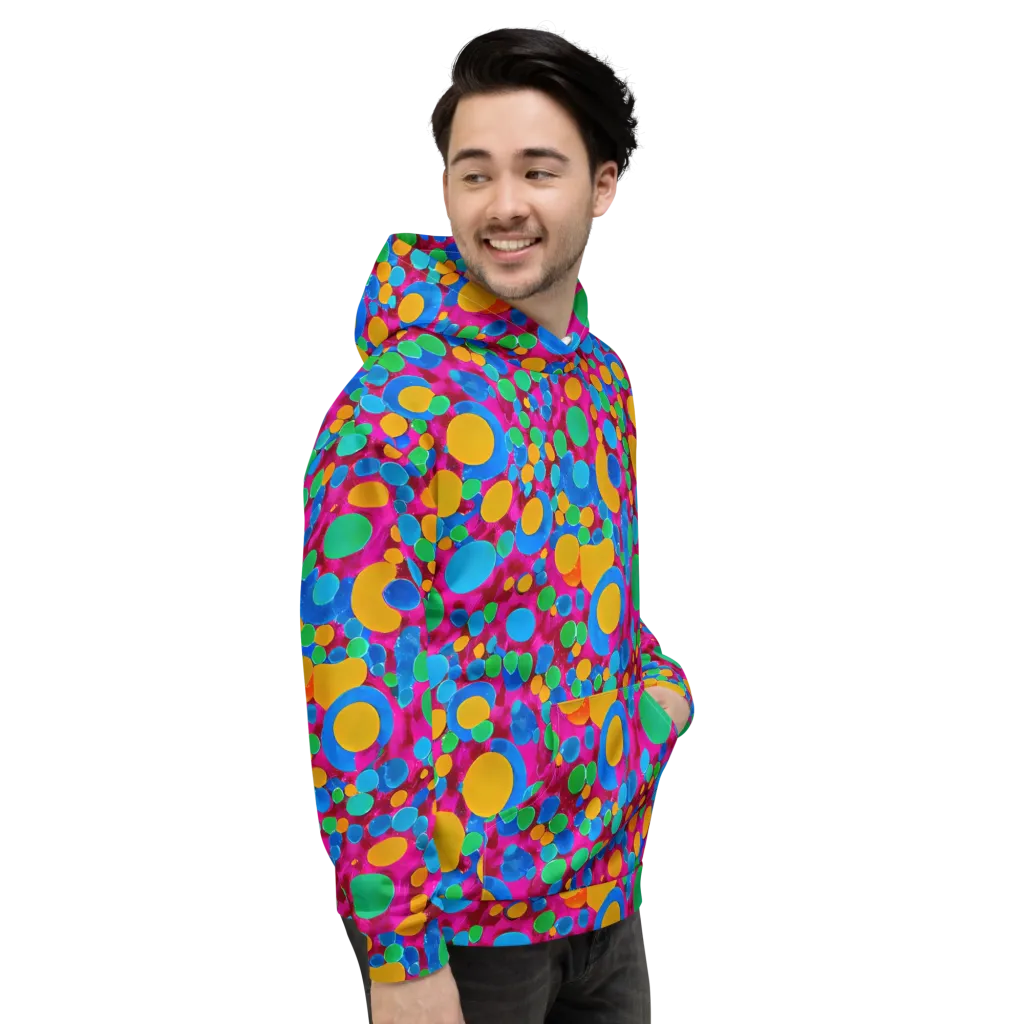 Chromatic Pebble Rush on Hoodie — Right