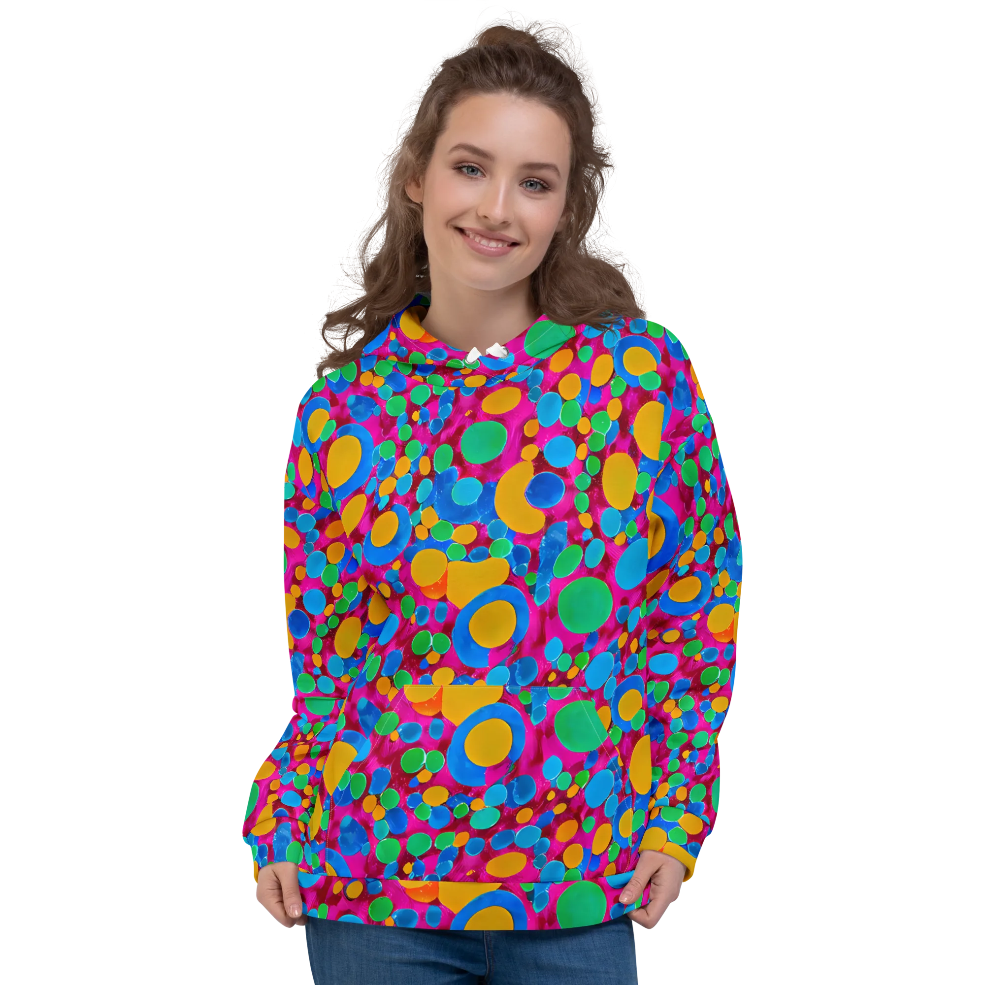 Chromatic Pebble Rush on Hoodie — Front