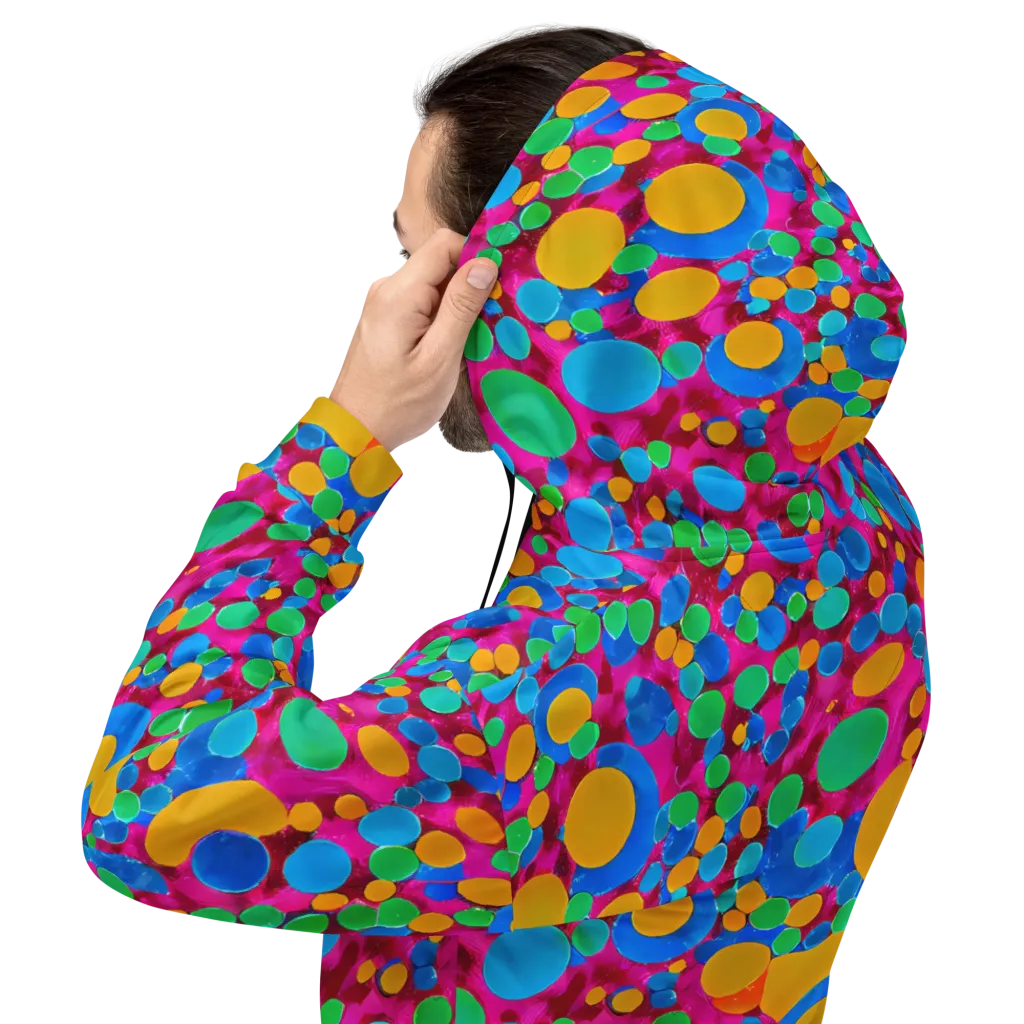 Chromatic Pebble Rush on Hoodie — Back