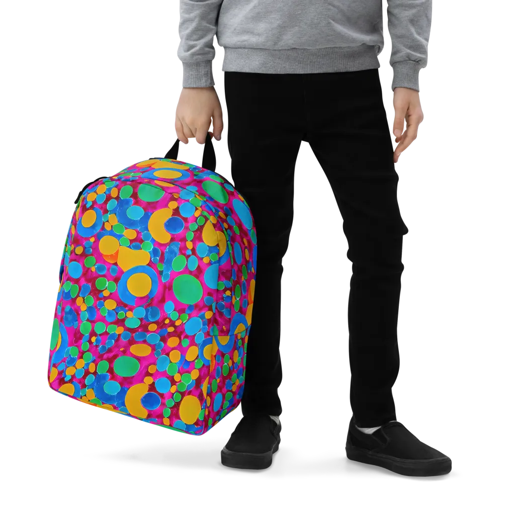 Chromatic Pebble Rush on Minimalist Backpack — Zoomed-in