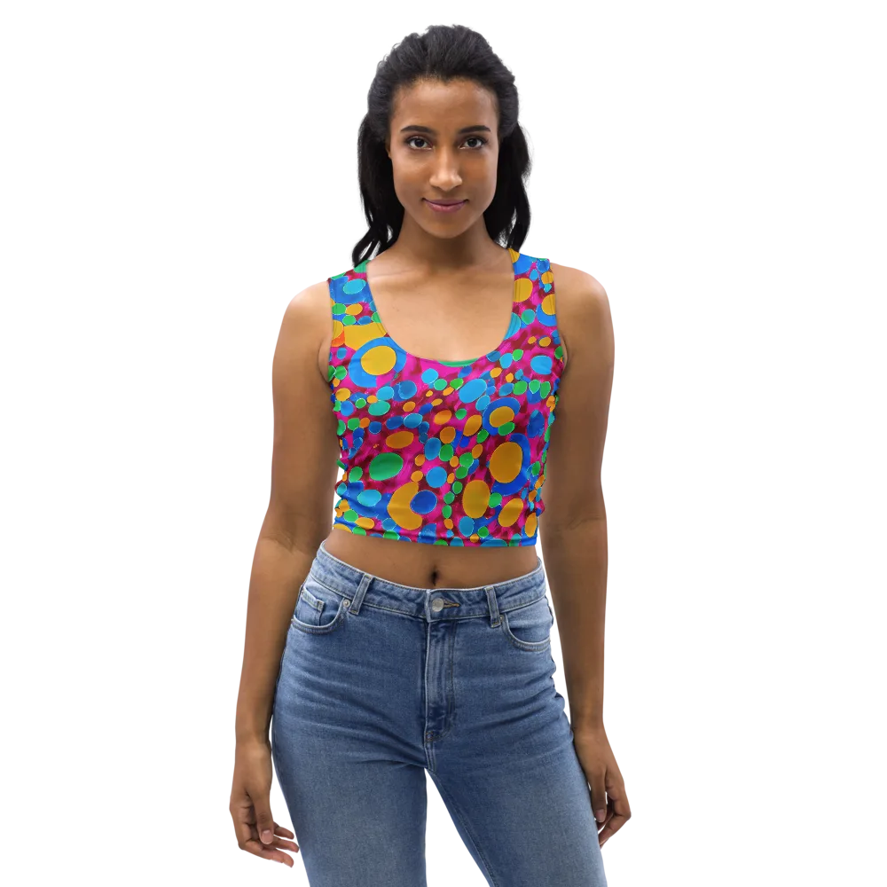 Chromatic Pebble Rush on Crop Top — Front