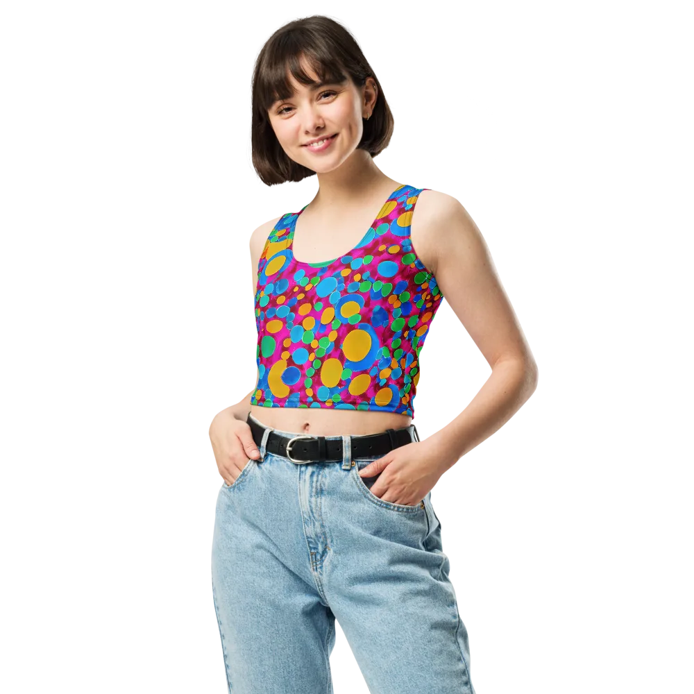 Chromatic Pebble Rush on Crop Top — Front