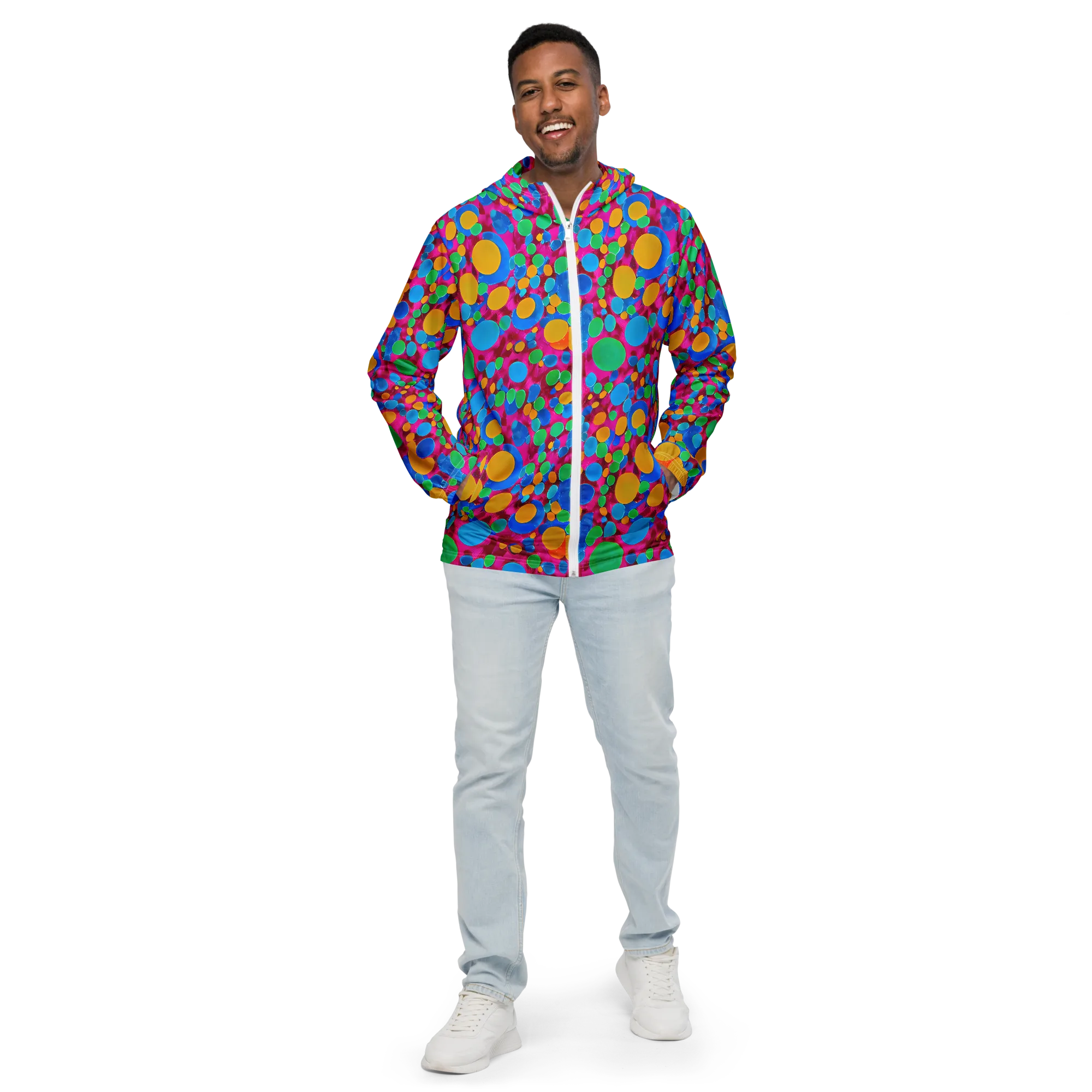 Chromatic Pebble Rush on Men's Windbreaker — Front
