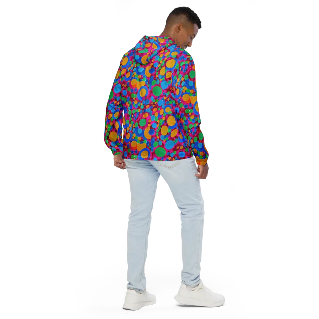 Chromatic Pebble Rush on Men's Windbreaker — Back
